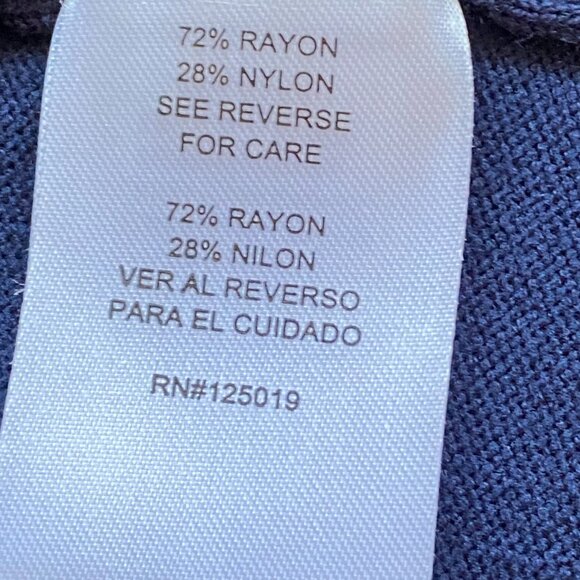 JOSEPH A. Navy Blue Rayon Fringe Hem Open Cardigan High-Low Sweater S - Picture 13 of 15